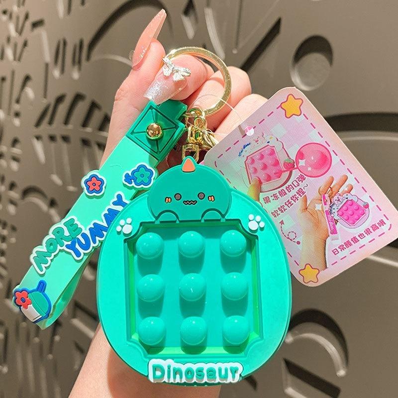 Cute Animals Fidget Toy Kneading Keychain Dinosaur Bear Rabbit Duck Keychain Pendant Adult Stress Reduction Toy