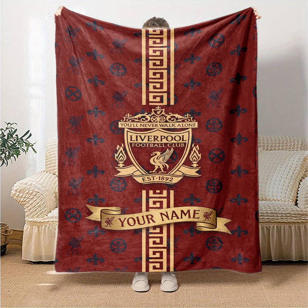 Liverpool Customize Your Name Blanket Cozy Personalized Blanket Durable Comfort Perfect for Sofa Nap Bed Home Decor Four Seasons Multipurpose