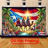 2D Colorful Three Kings Backdrop with Palm Trees & Puerto Rican Culture