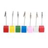 7pcs Card Stands Simple Portable Table Number Holders with Colorful Wooden Base for Photos Cards Notes Decoration