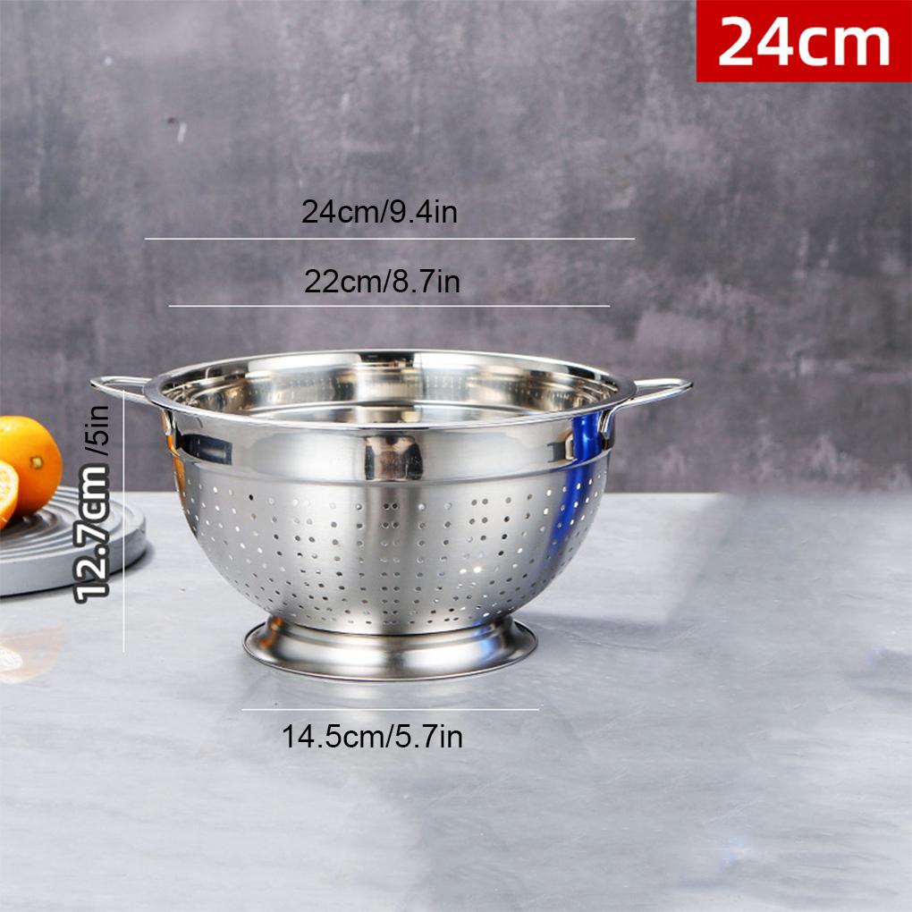 Stainless Steel Kitchen Strainer Large Capacity Colander For Fruit Basket In Kitchen Metal Colander