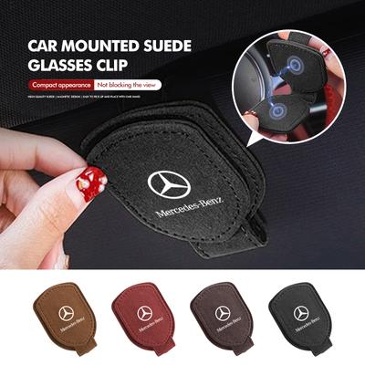 FA03Car Sun Visor Glasses Holder Storage Clip Decoration Accessories For Mercedes Benz CLK GLC W212 C200 C300 W203 W204 W205 W169 CSIA1