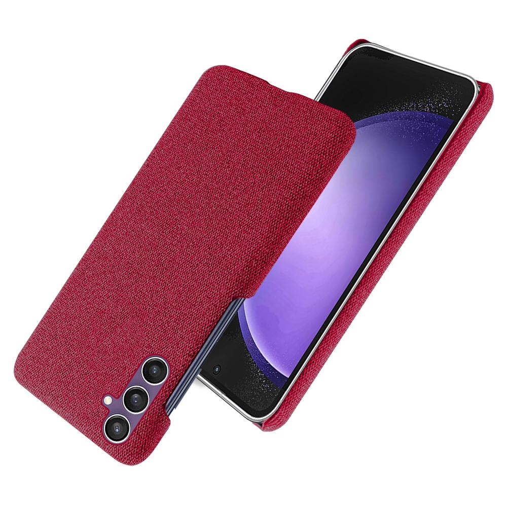 

Phone Case for Samsung Galaxy S23 FE Anti-Scratch Phone Cover Cloth+PC Shell Red