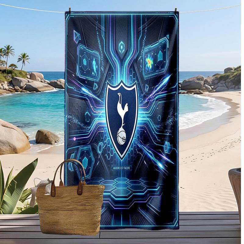 Tottenham Hotspur Printed Beach Towel Quick Dry Soft TowelPortable Large Rectangular Beach Blanket for Travel Swimming Pool