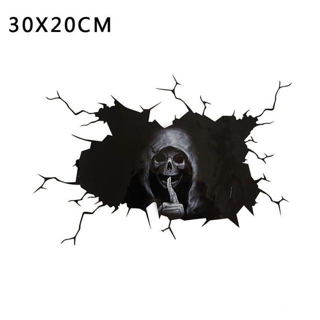 

1 шт. счастливый Хэллоуин тихий череп наклейка окно украшение дома наклейка автомобиль наклейка декор 20*30cm