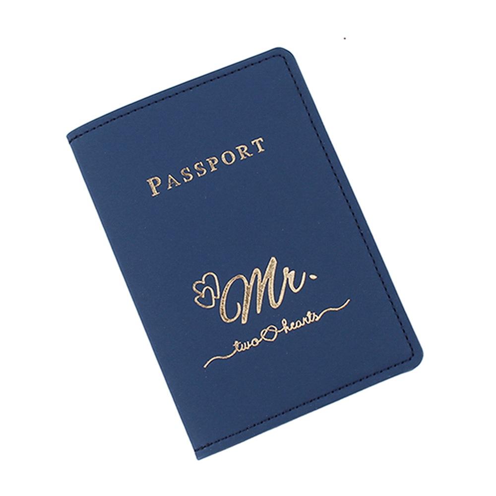 

Модная дорожная обложка для паспорта из искусственной кожи для женщин и мужчин, держатель для кредитных карт, чехол из искусственной кожи, визитница, кошелек для паспорта темно-синий