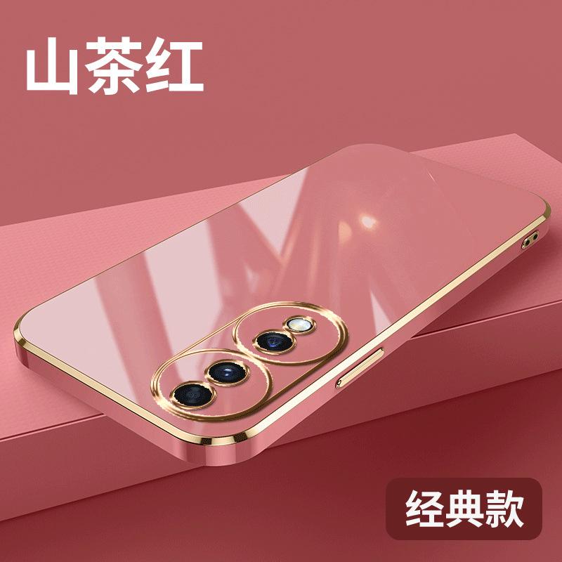 Applicable to Honor 70 mobile phone case solid color straight edge electroplating Honor 10 youth solid color soft case protective case anti-drop