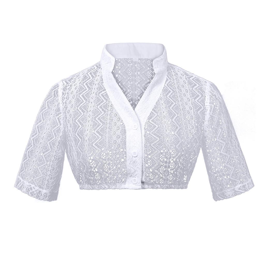 Bavarian Oktoberfest Costume Crop Top Traditional Dirndl Blouse Women's Oktoberfest T-Shirt Bavarian Octoberfest Costume