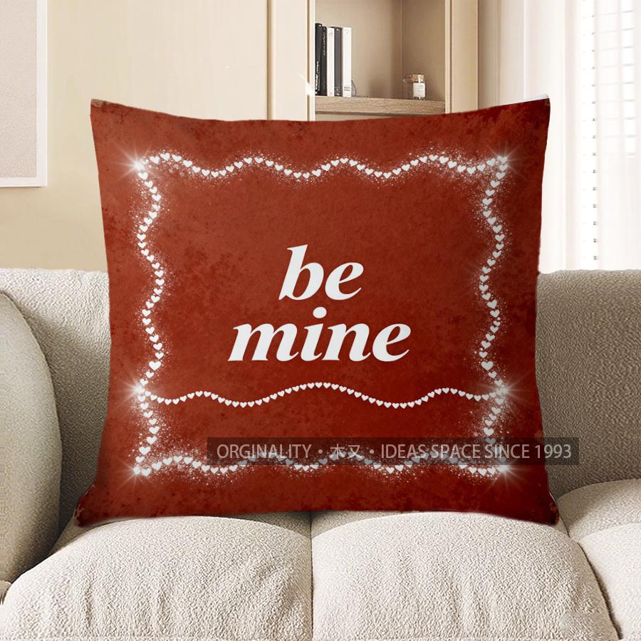 2D Be Mine Heart-Frame Digital Print Pillow Cover Pattern Cushion Cover Suitable For Sofa Bedroom Car Pillow Cover