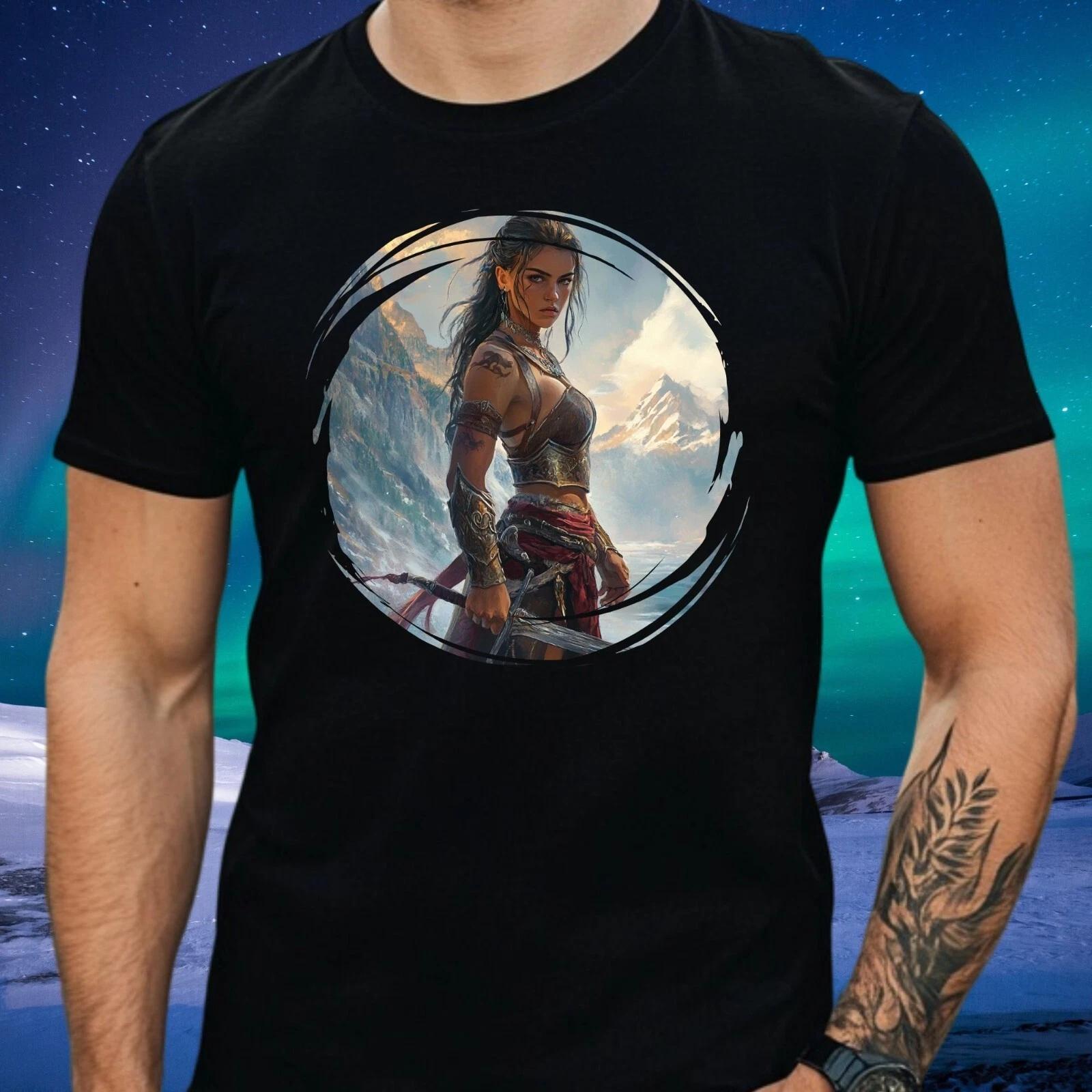 T-Shirt Herren Kriegerin Motiv Baumwolle Größe S bis 5XL XXXXL