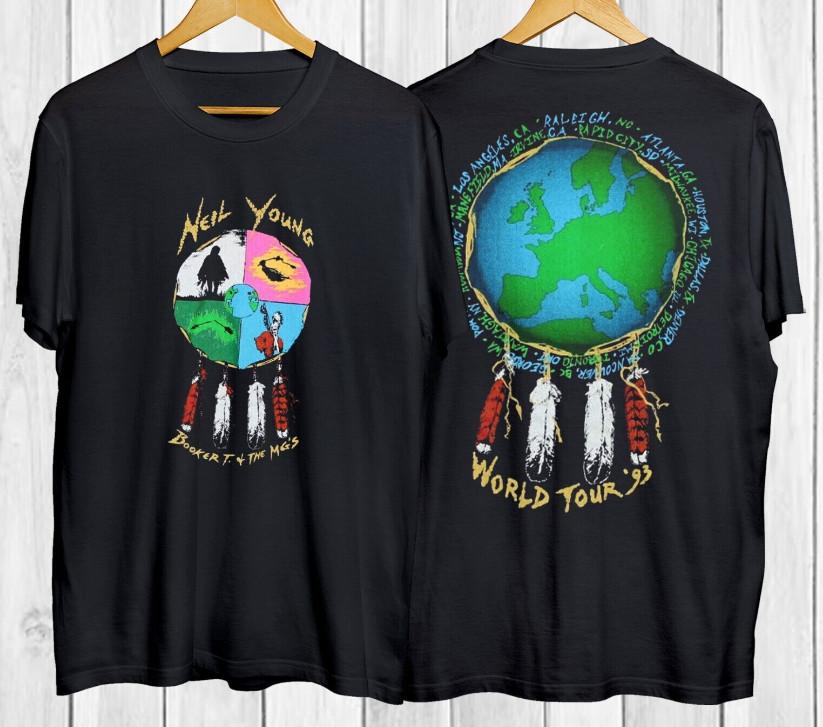 1993 Neil Young Lucky Thirteen Tour TShirt Vintage Classic Neil Young Shirt Unisex T-Shirt XXL