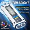 Portable Mini LED Flashlight, Type-C USB Rechargeable Torch with Built-in Strong Magnet, Waterproof Work Light for Outdoor Camping Fishing Emergency