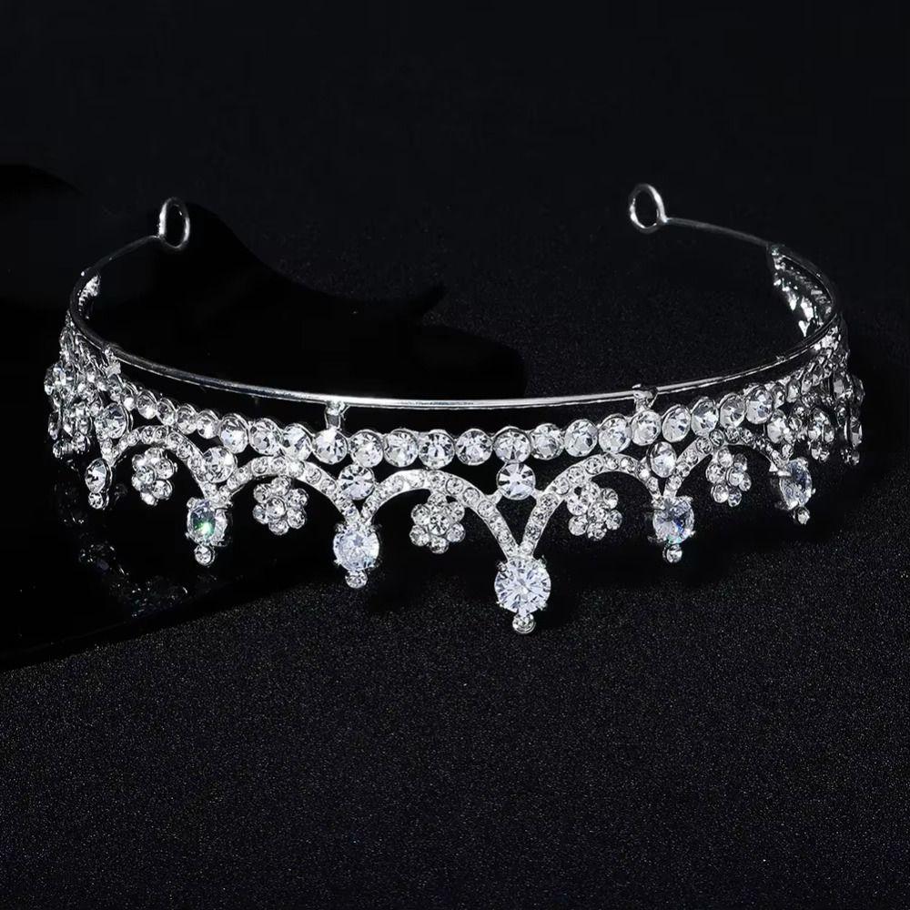 Hair Jewelry Wedding Hair Jewelry Zircon Princess Tiara Diadem Rhinestone Headband  For Birthday