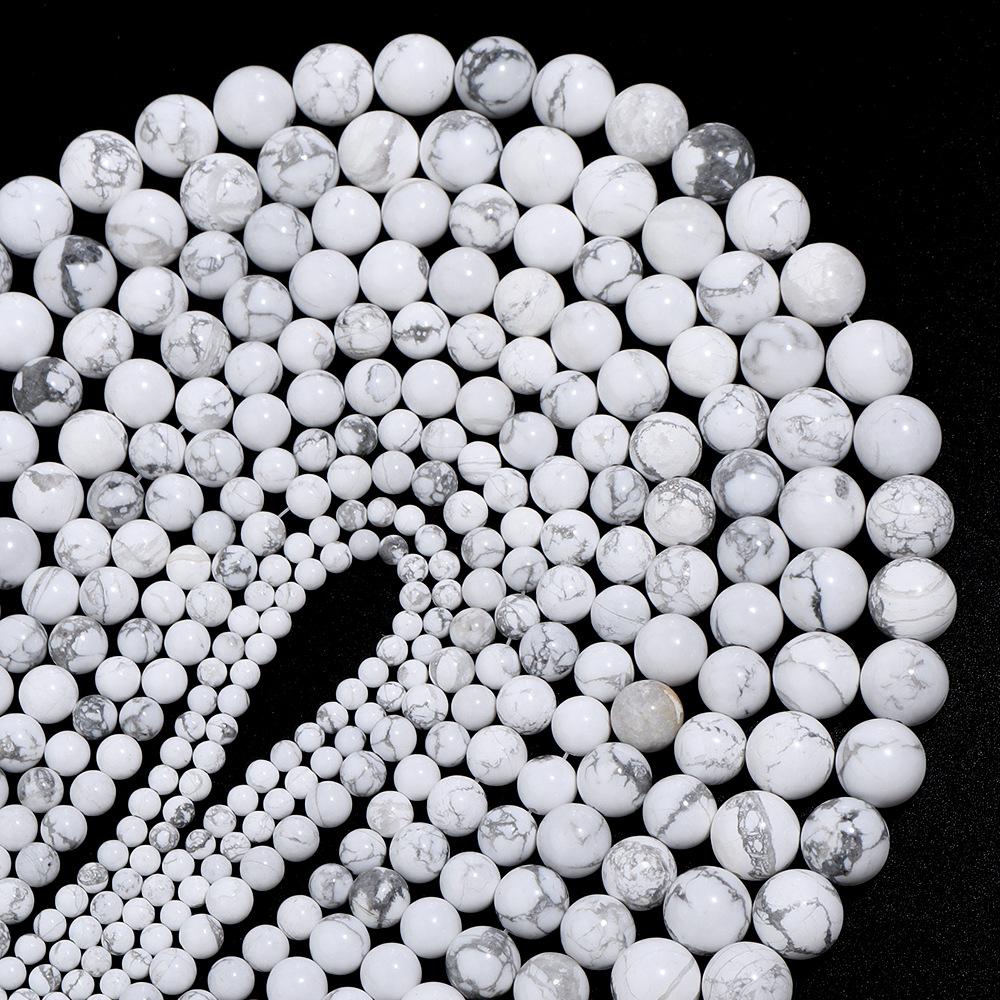 White Howlite Turquoise Stone Loose Beads Loose Beads for Jewelry Making Braclets DIY 4-12mm