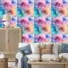Wallpaper Ink blue, turquoise, purple and powder pink 50x1000
