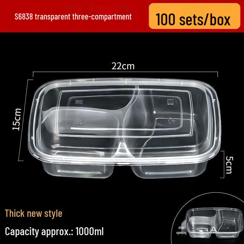 Disposable Multi-Compartment Takeout Lunch Boxes