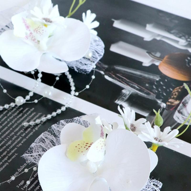 Wedding Wreath Wedding Corsages Wrist Corsages Flower Bracelets Wristband for Bridal Shower, Wedding Party