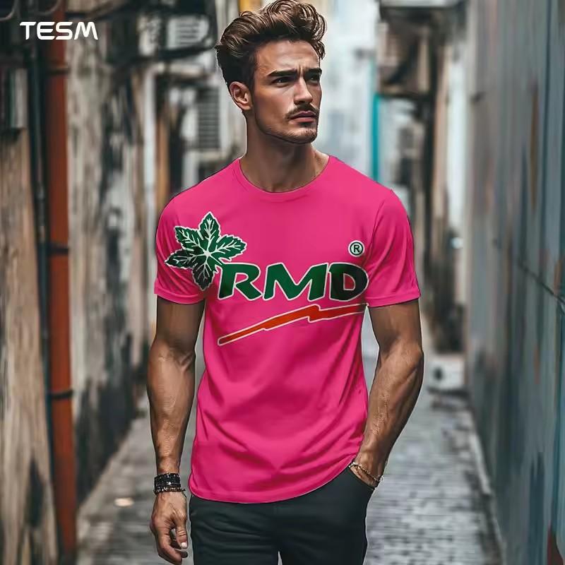 Summer Men's T Shirt Casual Round Neck Loose Tops Fashion Color Contrast Print T Shirt for Men Funny 3D Tee Street Trend Clothes