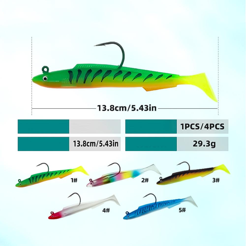 Bionic Soft Fish Lure - Laser Eel Lead-Head Bait, Black Fish Attractor, Available in Five Colors