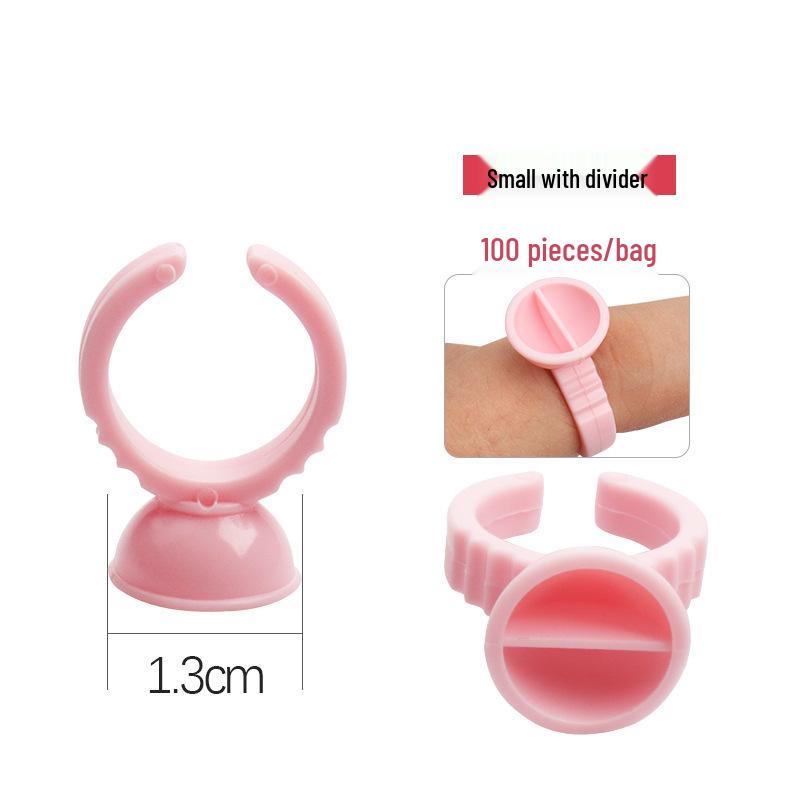 100 Pcs Eyelash Glue Ring Cup for Microblading & Pigment, Disposable Plastic