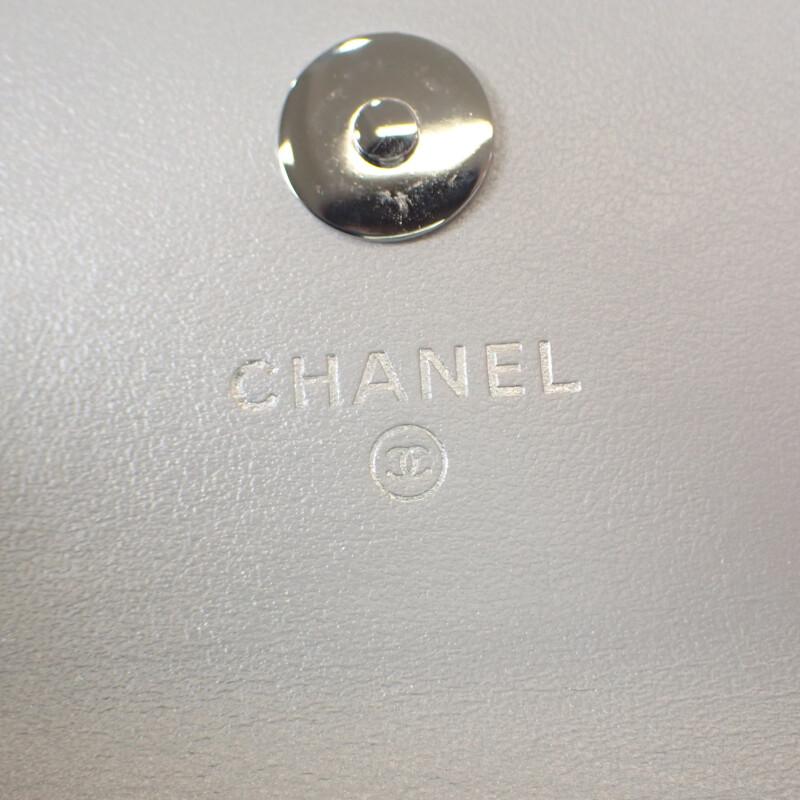 Chanel 2WAY Bag Silver Lambskin Women
