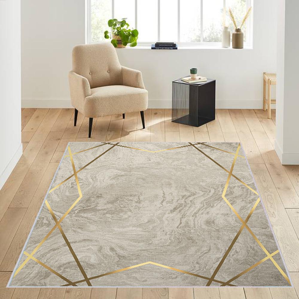 

Rovigo Home Моющийся ковер с набивным рисунком RVG1311 80 x 150 бежевый