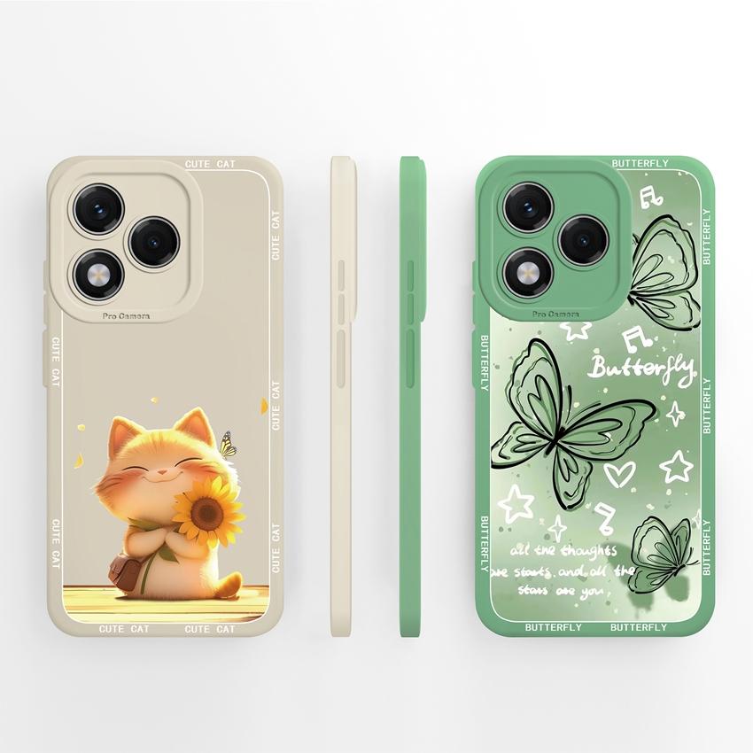 Silikonový kryt s motivem květiny pro Huawei 400 Lite X7c X8 X8c X9c Play 30 60 Plus, odolný proti pádu, s motivem květů a ochranou obrazovky proti pádu pro Huawei.