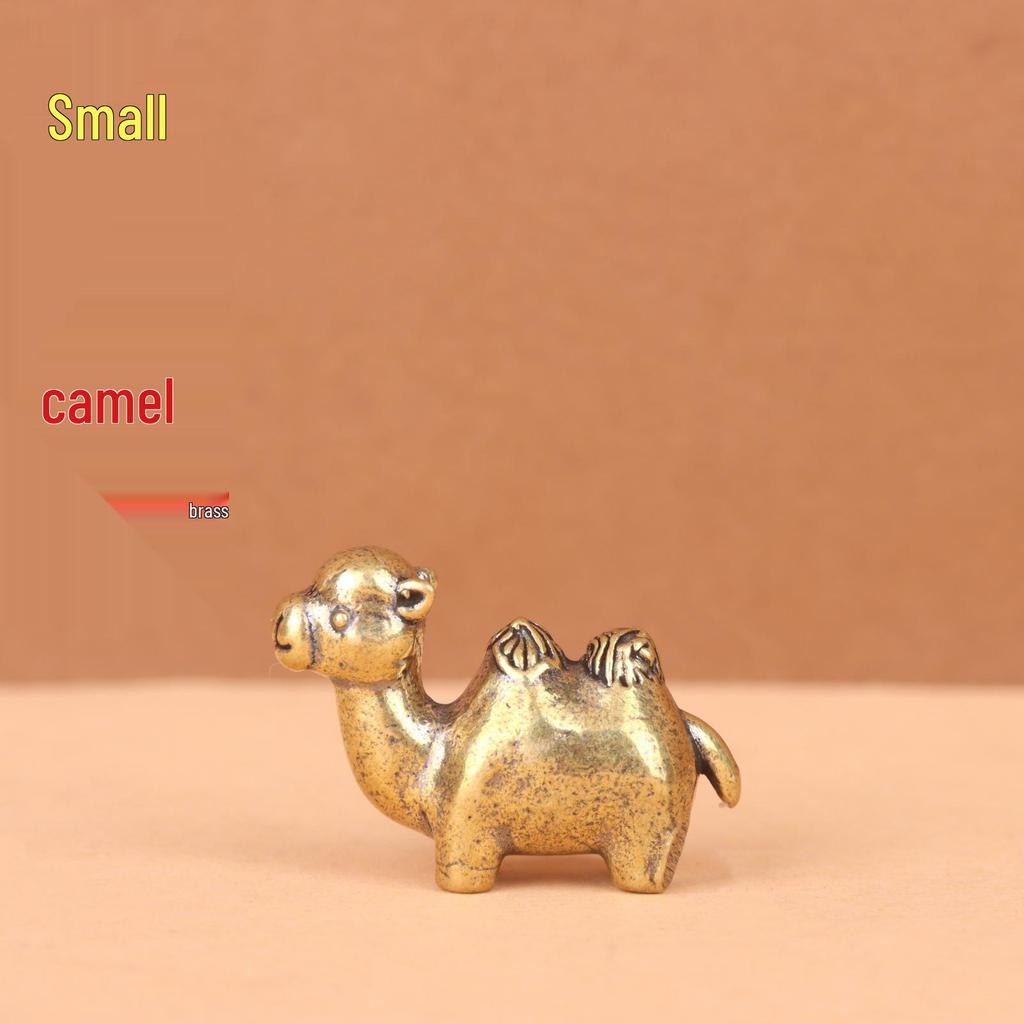 Retro Brass Mini Camel Ornament - Creative Animal Handicraft for Desktop Decoration