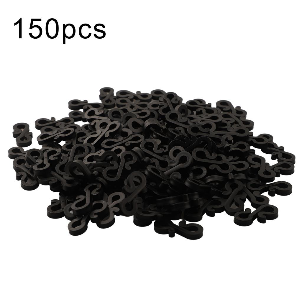 150 Outdoor Light Clips Gutter Hooks S-Hook Light Clips Outdoor Light Hook Clips  Party Outdoor Camping DIY Supplies Black