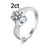 D Color 2ct Moissanite Women's Ring Sterling Silver Pt950 Platinum Angel Kiss Ring Engagement Diamond Ring Wedding Ring Gift for Girlfriend