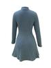 2025 Autumn/Winter European & American Women's Slimming Ribbed Dress: A-line, Half-high Collar, Long-sleeved