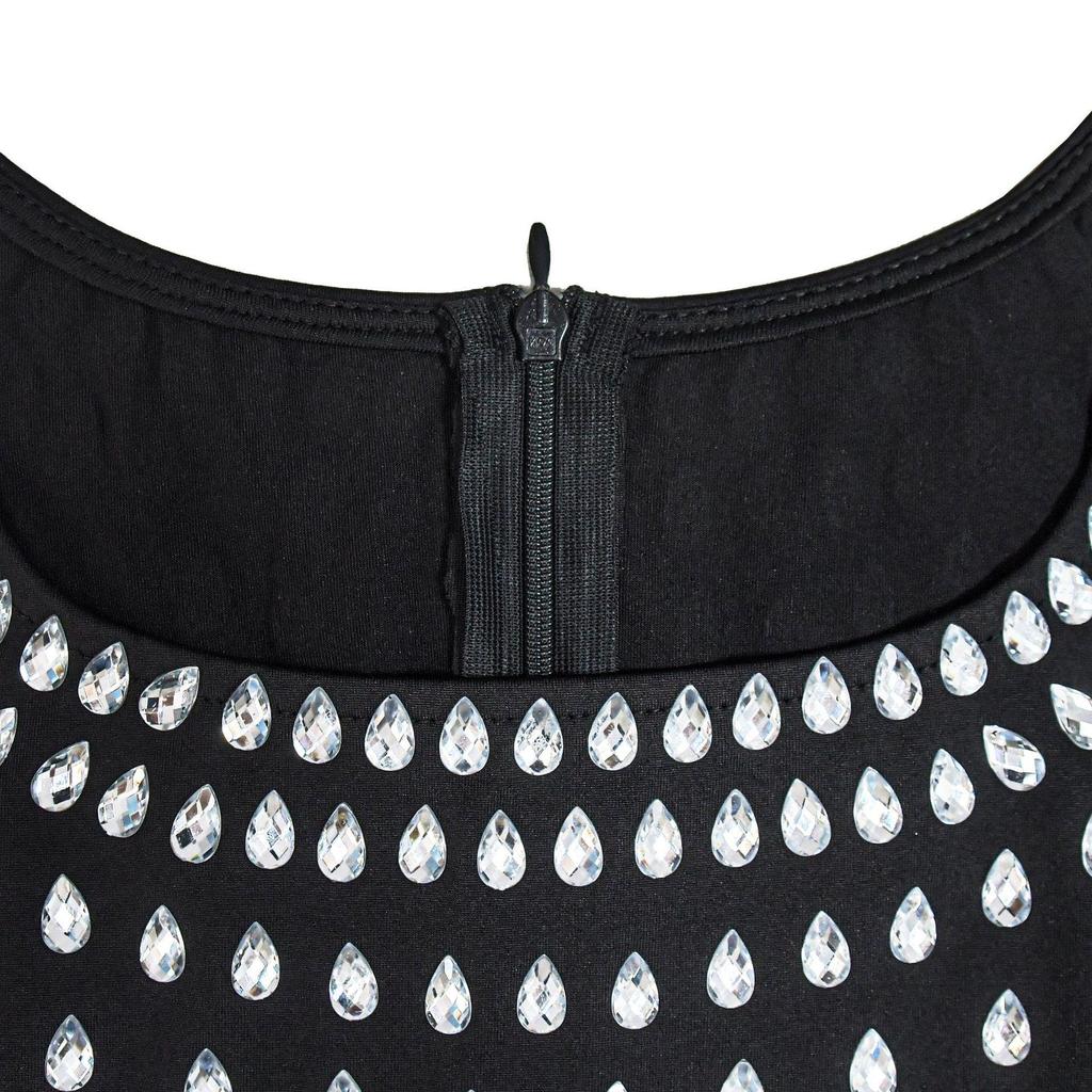 C7117 Fashion Women's Sleeveless U-neck Bodycon Dress with Hot Drilling, European and American Style.