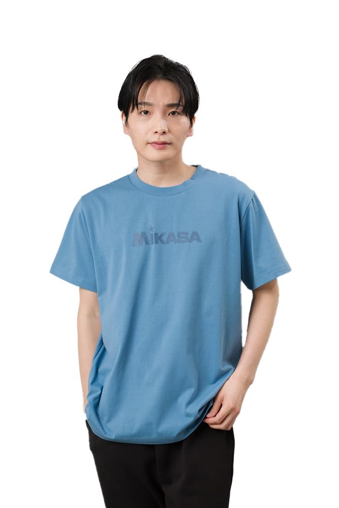 MIKASA Short Sleeve Size M T-Shirt, Blue, (Unisex) 2600-BLM синий