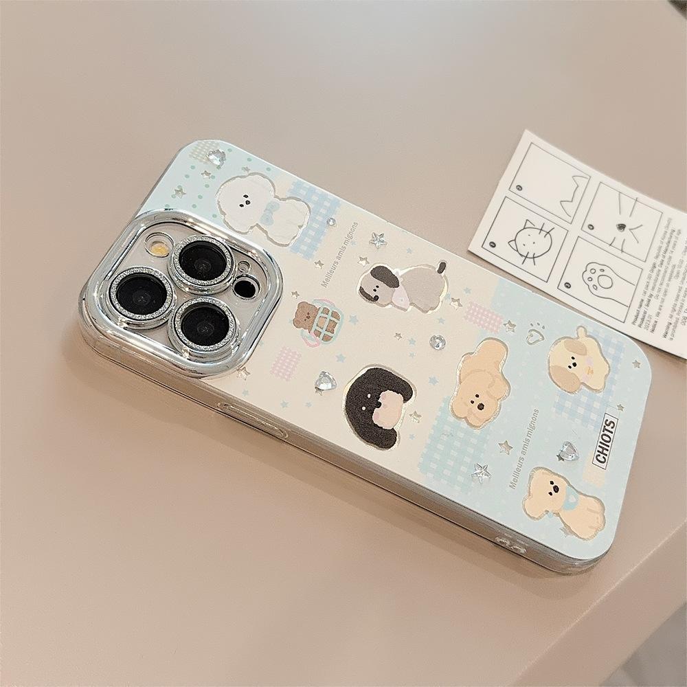 Elegant Cute Cartoon Puppy iPhone15 14promax Phone Case Compatible and Suitable for 13/12/11