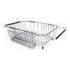  Kitchen Sink Dish Rack with Chopsticks Holder Stainless Steel Expandable Dish Drying Draining Basket 