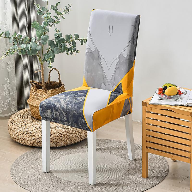 Dining Room Chair Covers Set, Stretch Printed Parsons Chair Slipcovers Spandex Removable Washable Kitchen Chair Protector Cover for Dining Room, Hotel