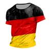 Short Sleeve Crew Neck T Shirt with Flag Inspired Print Lightweight Breathable Casual Top for Men and Women