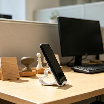 Heart-Shaped Phone Stand, 3D Printed Universal Mobile Holder, Desktop Organizer for Home, Office Decor, Valentine's Gift for Lovers