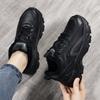 Autumn and Winter Brand Women's Shoes Black Leather Waterproof Casual Sports Shoes Versatile Soft-soled Dad Shoes Non-slip Travel Shoes