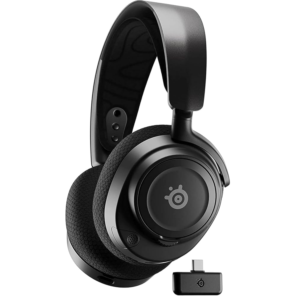 

SteelSeries Arctis Nova 7 Wireless Gaming Headphones AI Noise Cancelling Spatial Audio Adjustable Black