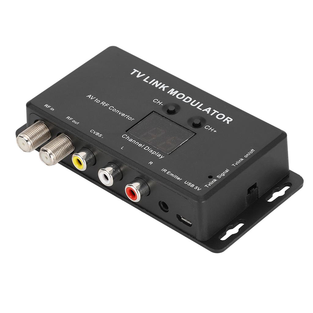 TM70 UHF TV LINK Modulator AV To RF Converter IR Extender with Channel Display