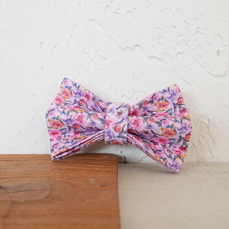 MUTTCO Deep Purple Floral Adjustable Soft Cat Collar, Bow Option - UCC-189M