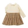 Long Check Ivory [Miki House] Dress, Sleeves, Collared, Bear, Pattern, Girls, Baby, Kids, Children's Clothing, 13-1901-571, 80cm,