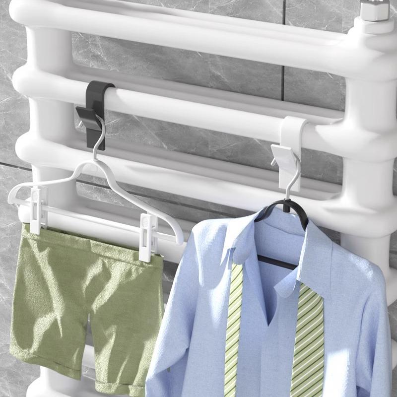 Bathroom Organizer and Storage Track Transparent Shelf Heated Towel Radiator Kitchen Accessories Hook Up White Coat Rack Home