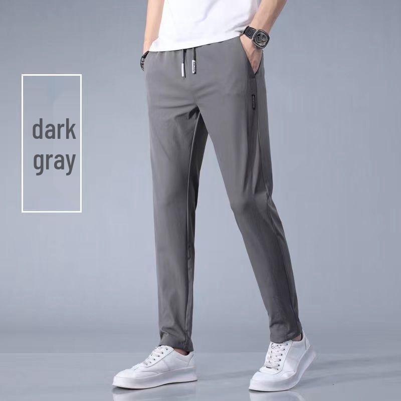 Men's Quick-Dry Elastic Silk Trousers - Summer Plus Size Loose Fit Sports Pants