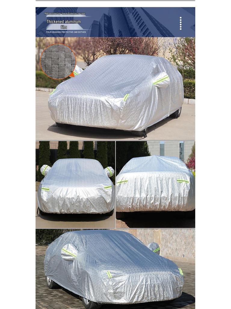 PEVA Thickened Cotton Flannel Camouflage Car Cover with Reflective Strips
