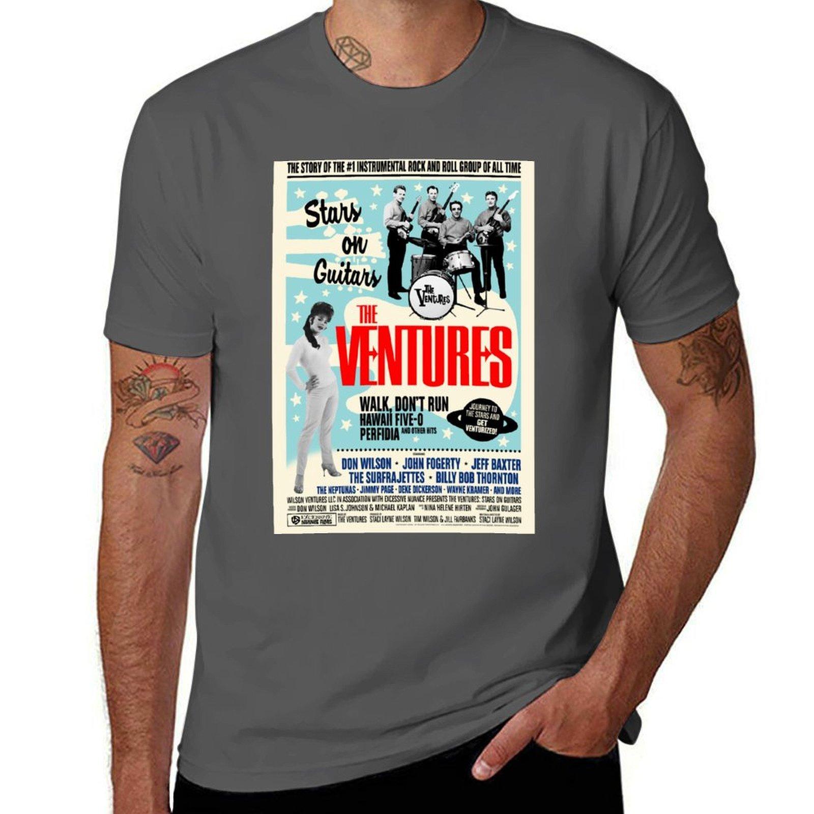 The Ventures Stars on Guitars Movie T-Shirt printed t shirts for man t shirts for man cotton soft T-Shirt 4XL