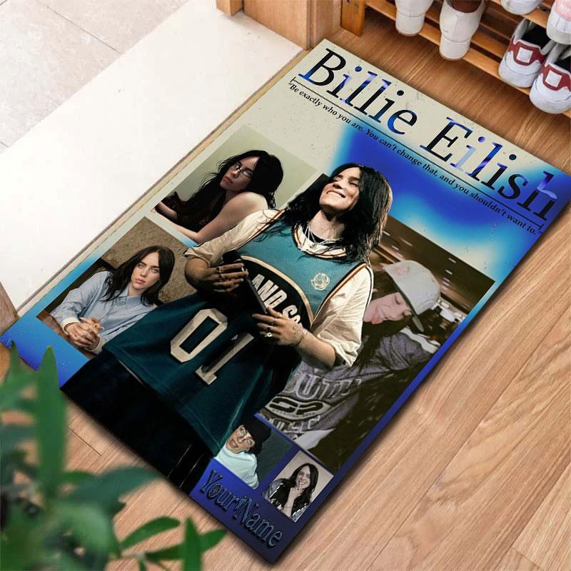 Billie Eilish Custom Name Carpet Rug for Living Room Bedroom Home Sofa Decoration,Kids play Non-slip Floor Mat