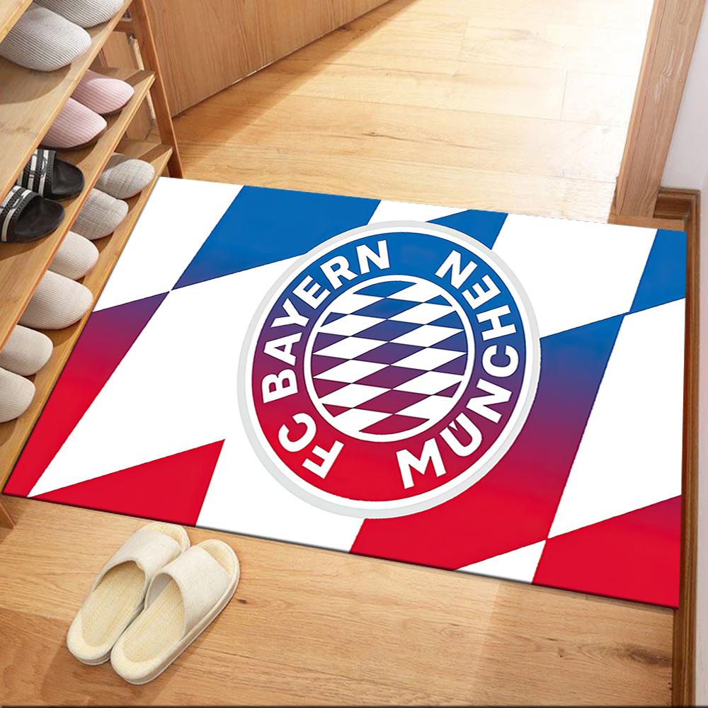 FC Bayern München Logo Teppich Rot Grund Weiß Blau Streifen Druck Rutschfest Rechteckige Bodenmatte Fußballfan Wohnzimmer Schlafzimmer Dekor Teppich