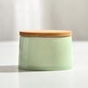 Ceramic Tea Canister with Bamboo Lid Airtight Tea Herb Storage Jar 20g Capacity Spice Box Case Organizer for Coffee Beans Cosmetics